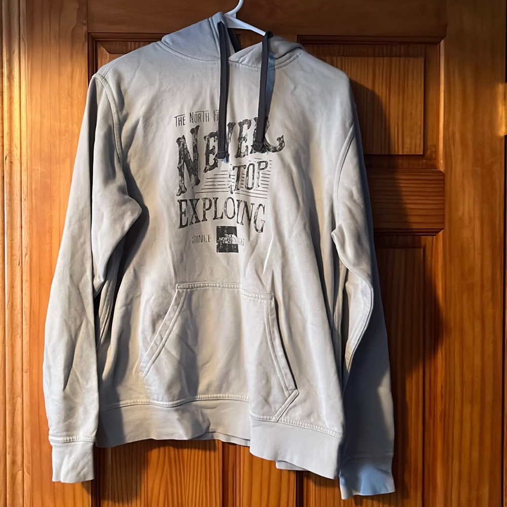 The North Face Gray “Never Stop Exploring” Sweatshirt